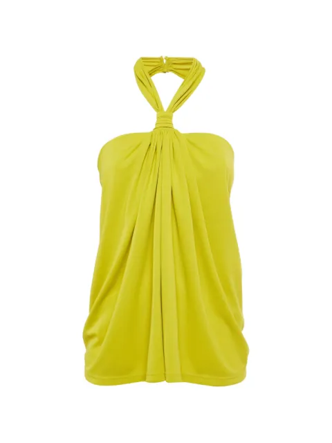 Ronny Kobo halterneck ruching top Yellow 1253595