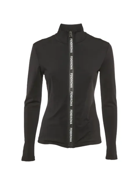 Fendi Pre-Owned logo-band zip-fastening jacket Black 1255641