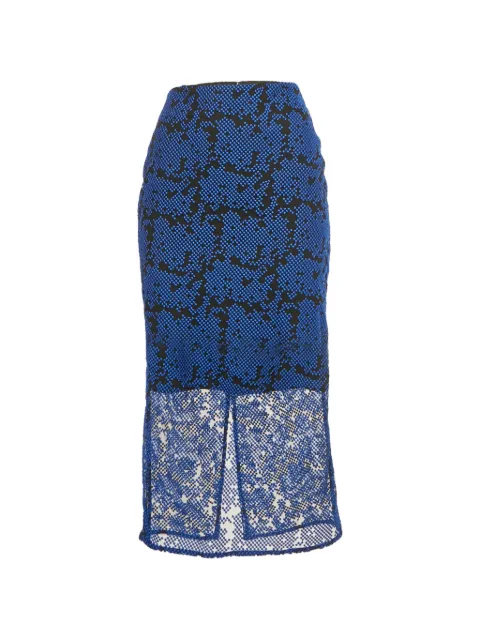 DVF Diane von Furstenberg embroidered midi skirt Blue 1249442