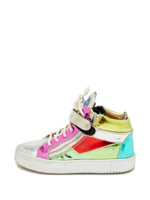 Giuseppe Zanotti Vintage zip-fastenning leather sneakers Silver 1256385