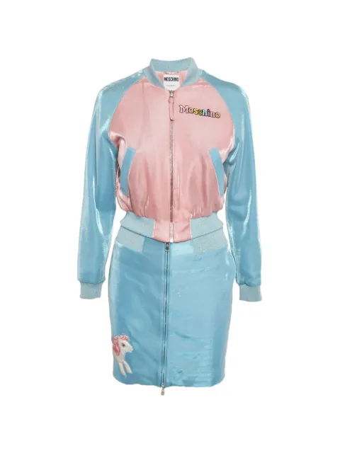 Moschino Pre-Owned Lamé unicorn skirt set Blue 1256279