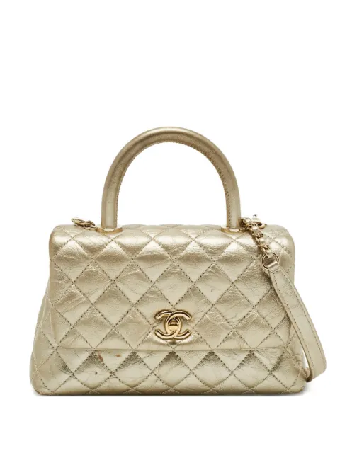 CHANEL Pre-Owned 2020 mini quilted tote bag Gold 1250921