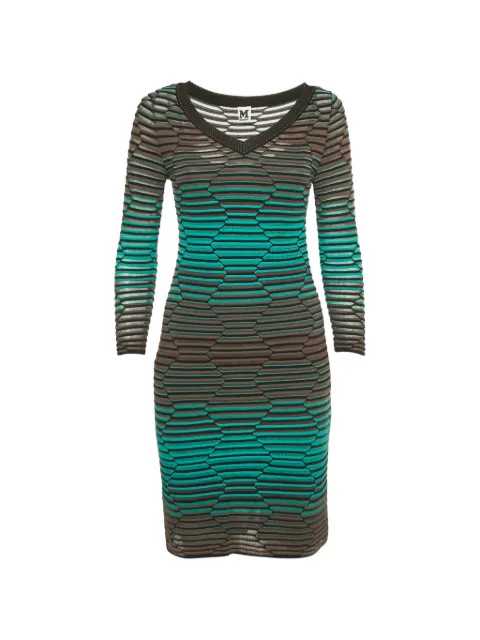 Missoni Pre-Owned knitted V-neck mini dress Blue 1249413