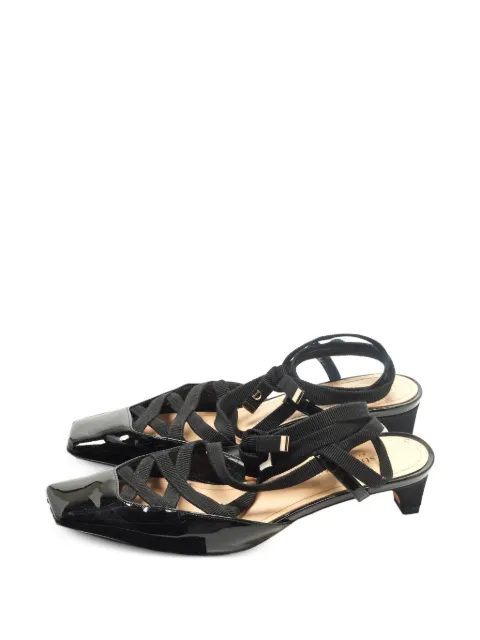 Christian Dior Pre-Owned D Envol ribbon leather pumps Black 1253815