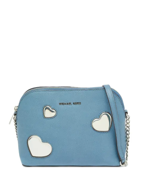 Michael Michael Kors Peek A Boo Dome heart-motif leather cross-body bag Blue 1255412