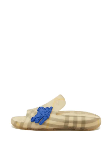 Burberry Pre-Owned check-pattern open-toe slides Neutrals 1253658
