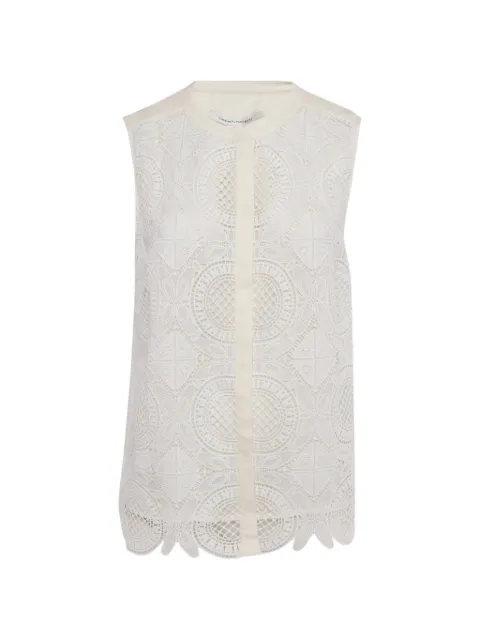 DVF Diane von Furstenberg lace sleeveless top White 1251463