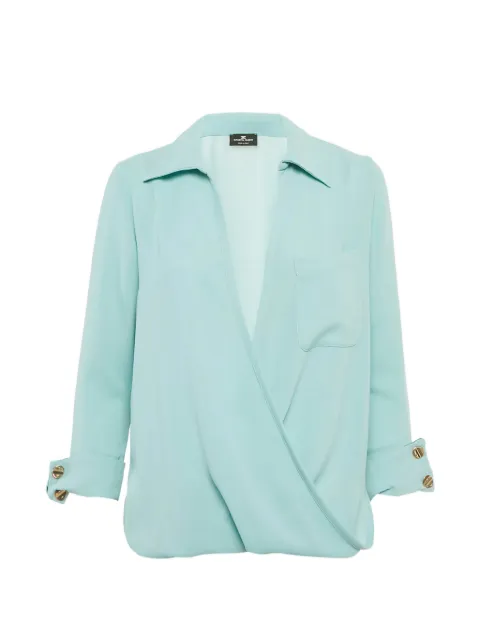 Elisabetta Franchi V-neck blouse Blue 1252102