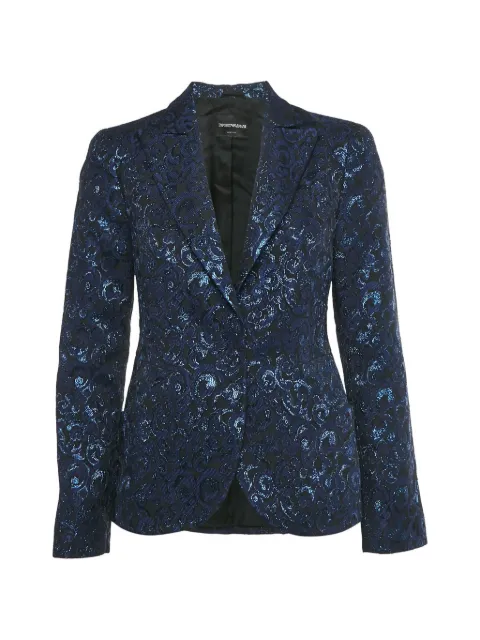 Emporio Armani Pre-Owned jacquard peak-lapels blazer Blue 1246988