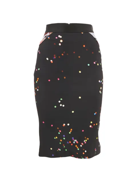 Givenchy Pre-Owned crepe dots midi skirt Black 1255689