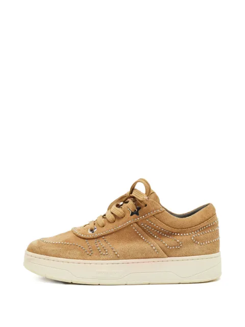 Jimmy Choo Pre-Owned suede studded sneakers Neutrals 1253759