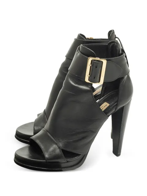 Burberry Pre-Owned leather cut-out ankle boots Black 1253901