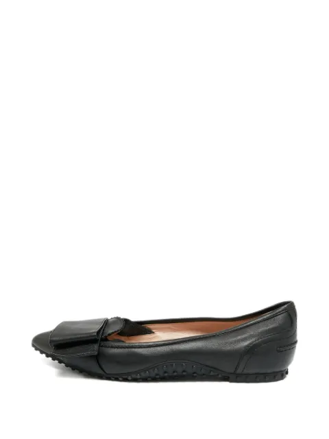 Tod's Vintage pointed-toe leather ballet flats Black 1246588