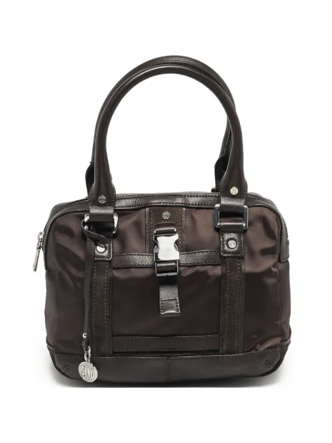 DKNY logo-plaque buckle shoulder bag Brown 1246789