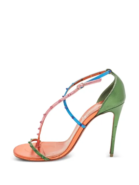 Christian Louboutin Pre-Owned Riojana stud sandals Orange 1254827