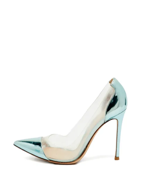 Gianvito Rossi Plexi pointed-toe pumps Green 1249303
