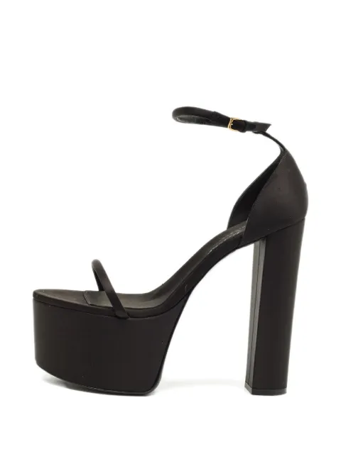 Sergio Rossi Vintage satin platform sandals Black 1247023