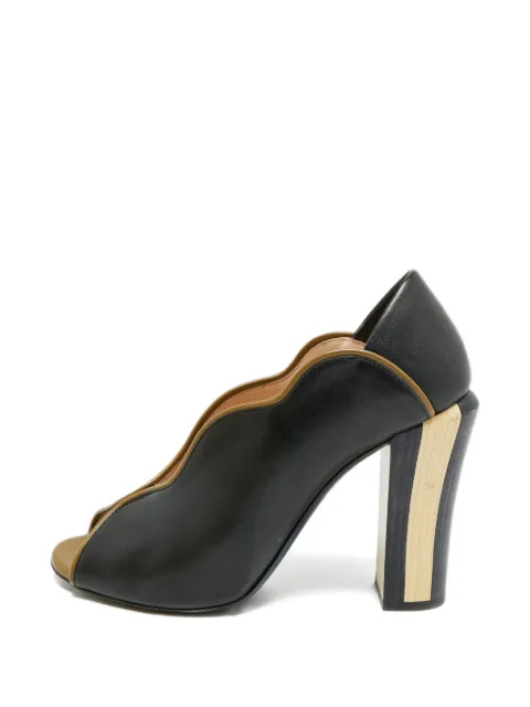Fendi Pre-Owned peep-toe heeled pumps Black 1253598