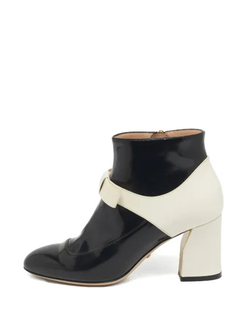 Gucci Pre-Owned bow-detail leather boots Black 1246640