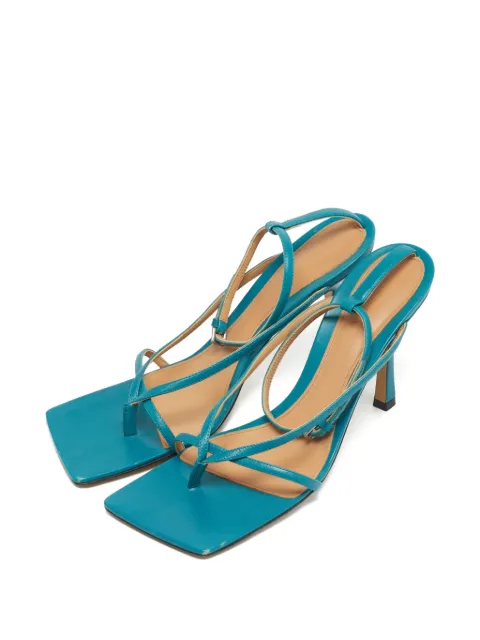 Bottega Veneta Pre-Owned square-toe leather sandals Blue 1252182