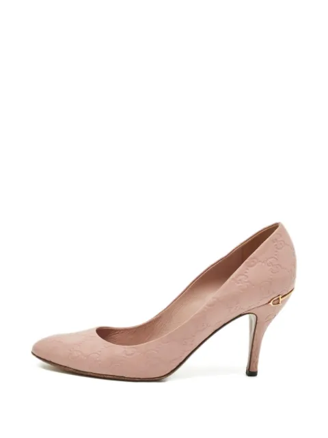 Gucci Pre-Owned Guccissima embossed leather pumps Neutrals 1252429