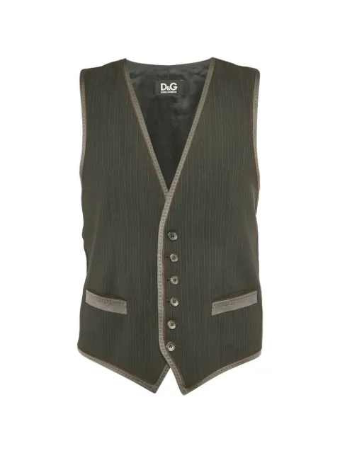 Dolce & Gabbana Pre-Owned striped waistcoat Black 1256082