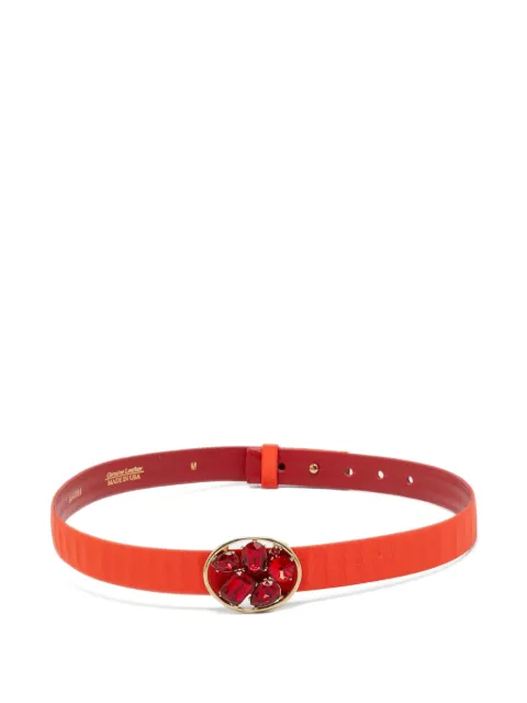 Oscar de la Renta Pre-Owned crystal embellished round waist belt Red 1241547