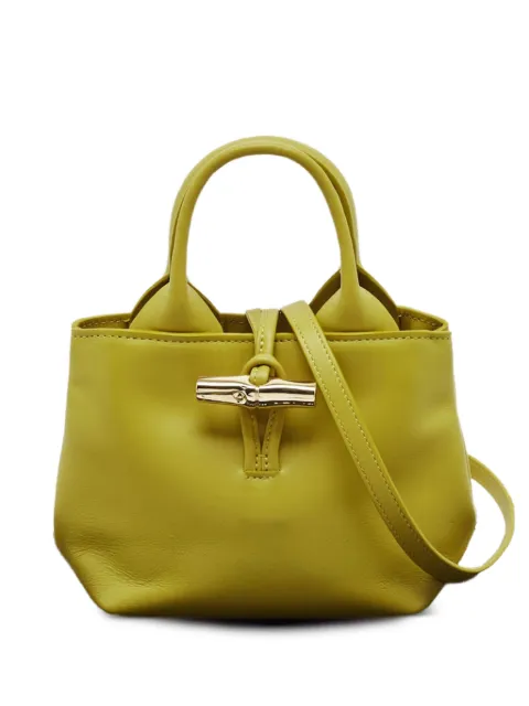 Longchamp calf leather tote bag Yellow 1242756