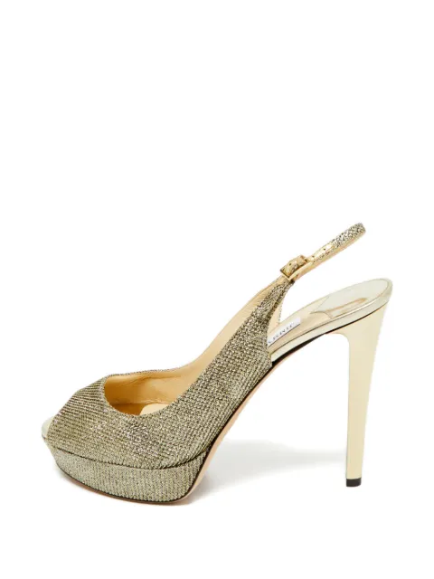 Jimmy Choo Pre-Owned peep-toe slingback pumps Gold 1241543
