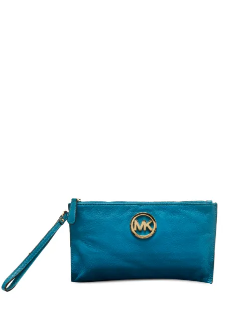 Michael Michael Kors logo leather clutch Blue 1252339