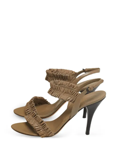 Burberry Pre-Owned ruched leather sandals Brown 1249504