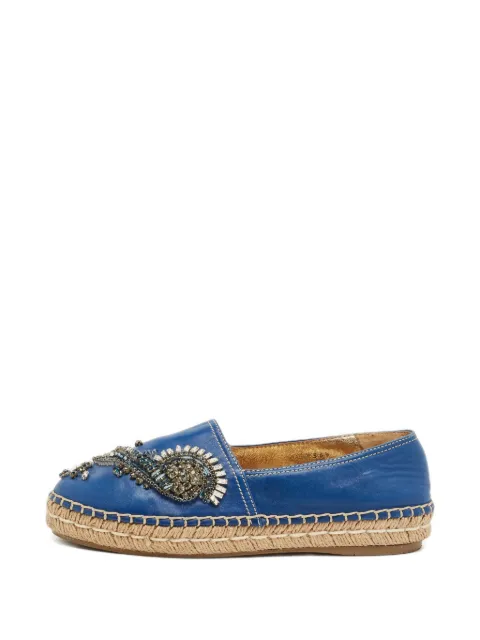 Prada Pre-Owned shimmer crystal espadrille flats Blue 1240285