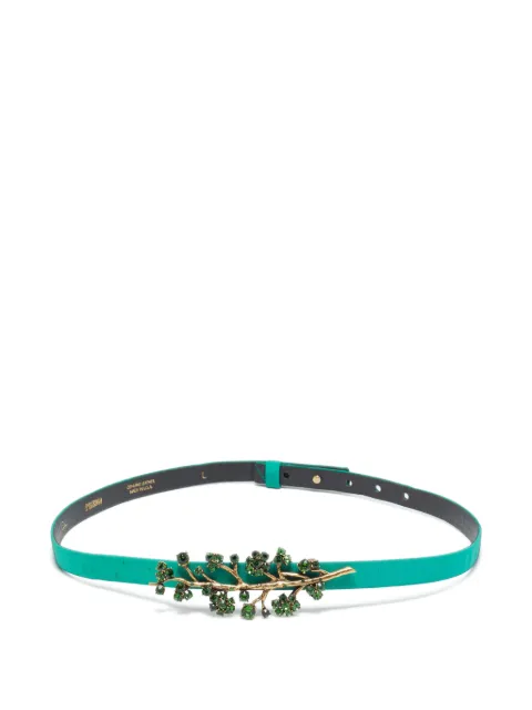 Oscar de la Renta Pre-Owned satin crystal belt Green 1241487