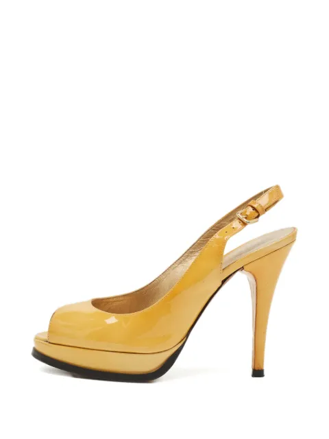 Stuart Weitzman peep-toe slingback-strap sandals Yellow 1241595