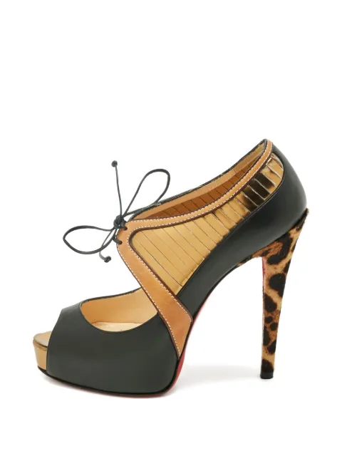 Christian Louboutin Pre-Owned lace-up peep-toe pumps Black 1237793