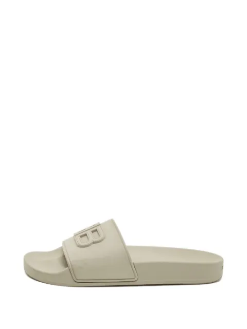 Balenciaga Pre-Owned Bb logo slides Neutrals 1251235