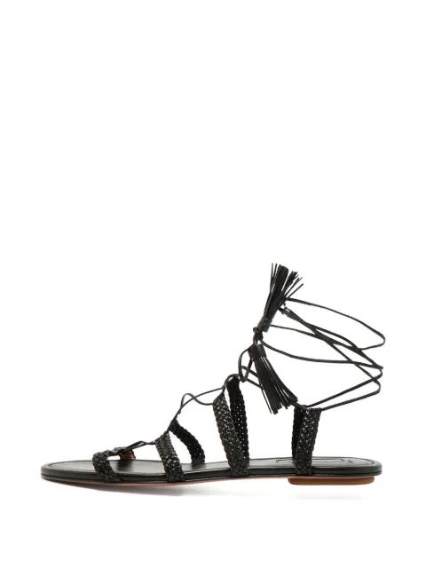 Aquazzura Stromboli braided leather sandals Black 1242695