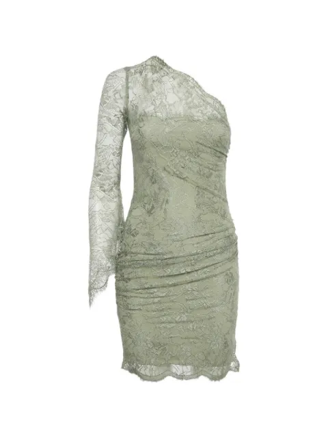 PUCCI Pre-Owned lace one-shoulder mini dress Green 1236093