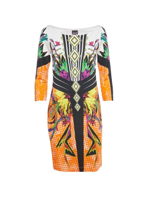 Just Cavalli Vintage geometric-pattern midi dress Orange 1244814