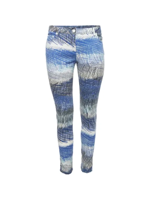 Kenzo Pre-Owned graphic-print skinny jeans Blue 1222325