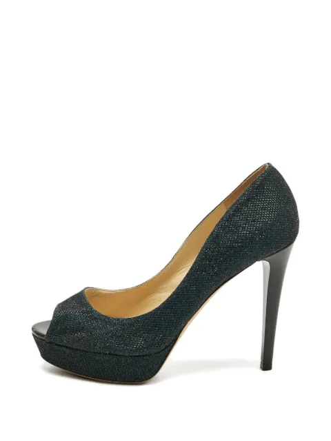 Jimmy Choo Pre-Owned Luna glitter platform sandals Blue 1241099