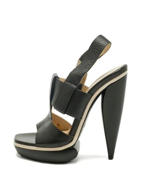 Balenciaga Pre-Owned leather platform sandals Black 1241101