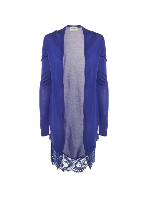 PUCCI Pre-Owned lace-trim cardigan Blue 1245685