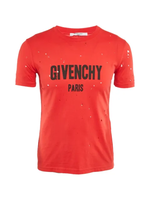 Givenchy Pre-Owned cotton distressed top Red 1255634