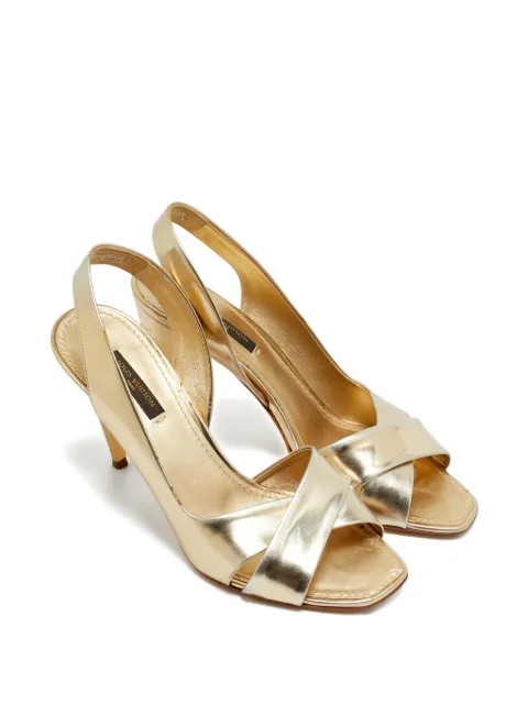 Louis Vuitton Pre-Owned Barbara leather sandals Gold 1249313