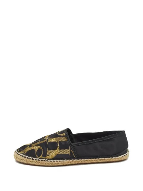 Carolina Herrera Vintage satin pattern espadrilles Black 1255099