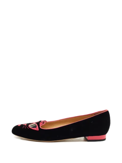 Charlotte Olympia Kitty embroidered ballet flats Black 1241146