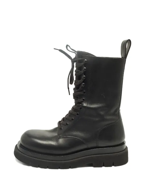 Bottega Veneta Pre-Owned lace-up combat boots Black 1251008