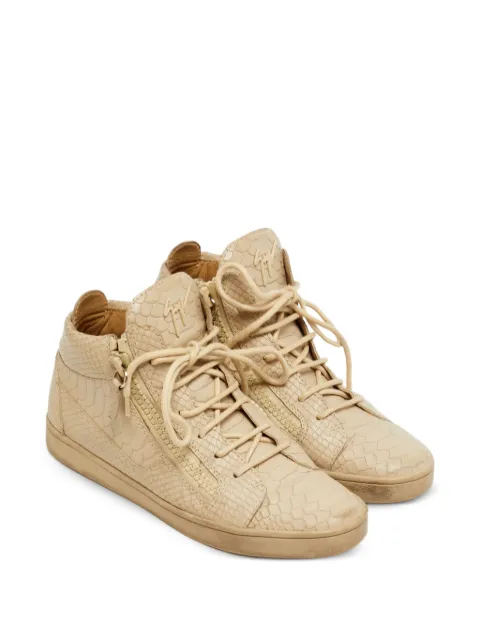 Giuseppe Zanotti Vintage Kriss embossed leather trainers Neutrals 1254838