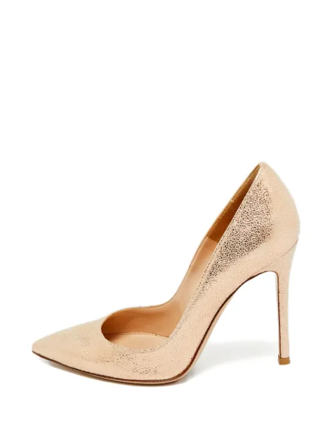 Gianvito Rossi metallic-effect pointed-toe pumps Gold 1246563